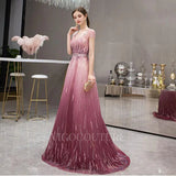 Prom Dress 2025 Ombre A-line Beaded Prom Dresses 20013-unique elegant Prom Dresses-Ombre-US2-vigocouture