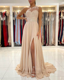 Prom Dress 2025 One Shoulder Chiffon Prom Dress 20831-unique elegant Prom Dresses-Khaki-US2-vigocouture