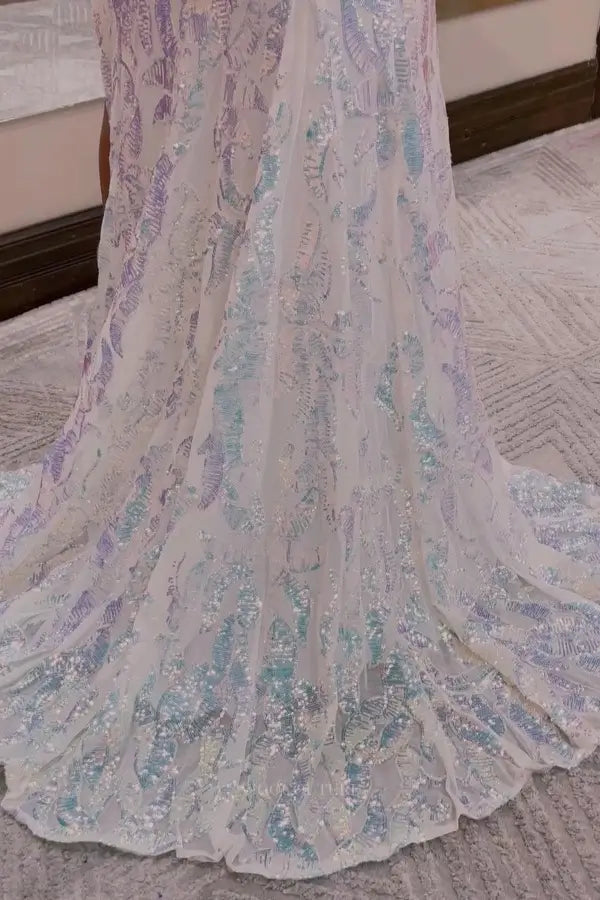 Prom Dresses 2025 to impress Ornate Sequin Lace Mermaid Prom Dress with Plunge Neck, Open Back & High Slit – 26119-vigocouture-vigocouture