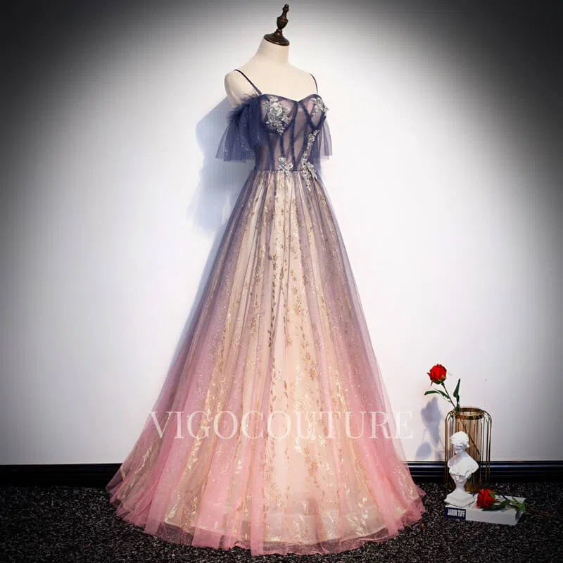 Pink A-line Prom Dress Spaghetti Strap Prom Gown 20294 Custom Colors / 22W Pink A-line Prom Dress Spaghetti Strap Prom Gown 20294 Custom Colors / 22W