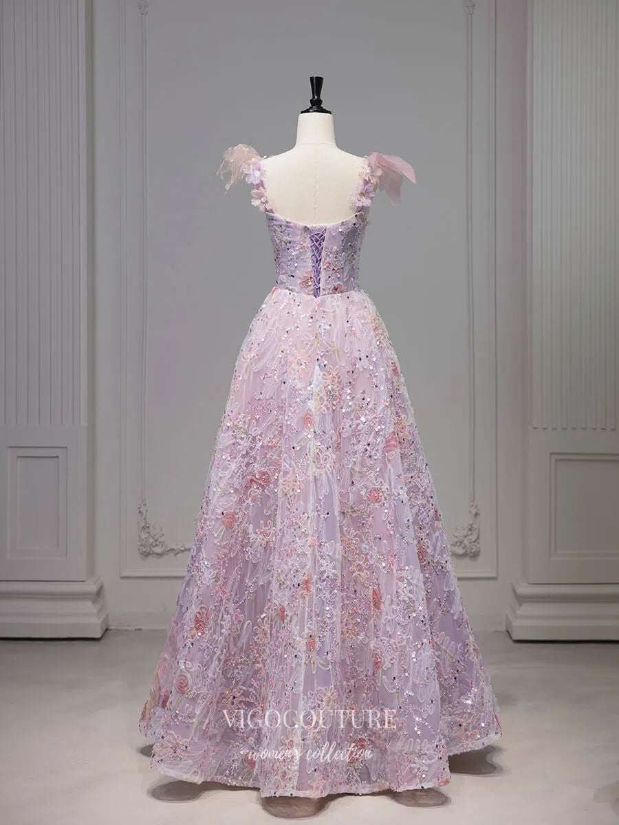 Pink Floral Blossom Prom Dresses 2025 Beaded Butterfly Princess Dress vigocouture Pink Floral Blossom Prom Dresses 2025 Beaded Butterfly Princess Dress vigocouture