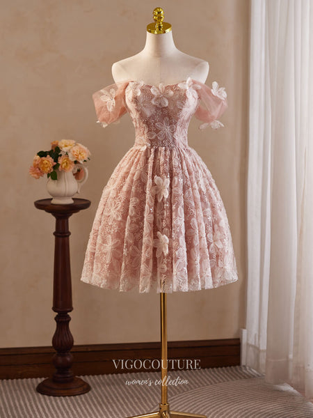 pink graduation dresses for high school Floral Lace Homecoming Dress Off the Shoulder Dress hc – vigocouture travel clothes Zapaka Women White Blue The timeless design brings Hair Color:Black