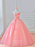 Pink Floral Quinceanera Dresses Spaghetti Strap Sweet 15 Dresses 21161