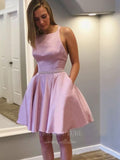 Short Prom Dresses 2025 Pink Homecoming Dress Spaghetti Strap Hoco Dress hc013-Prom Dresses-vigocouture-Pink-US2-vigocouture