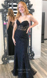 Prom Dress 2025 Pink Lace Applique Prom Dresses Mermaid Sweetheart Neck Evening Dress 21680A-unique elegant Prom Dresses-Black-US0-vigocouture