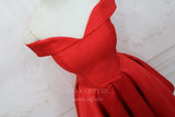 Short Prom Dresses 2025 Pink Satin Homecoming Dress Red Off the Shoulder Hoco Dress hc058-Prom Dresses-vigocouture-vigocouture