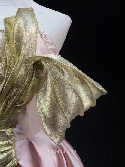 Prom Dresses 2025 to impress Pink Satin Prom Dresses with Overlay, Sweetheart Neck, Quinceanera Dresses SU046-vigocouture-vigocouture