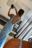 Prom Dress 2025 Pink Sequin Mermaid Prom Dresses Plunging V-Neck Evening Dresses 21587-unique elegant Prom Dresses-Blush-US2-vigocouture