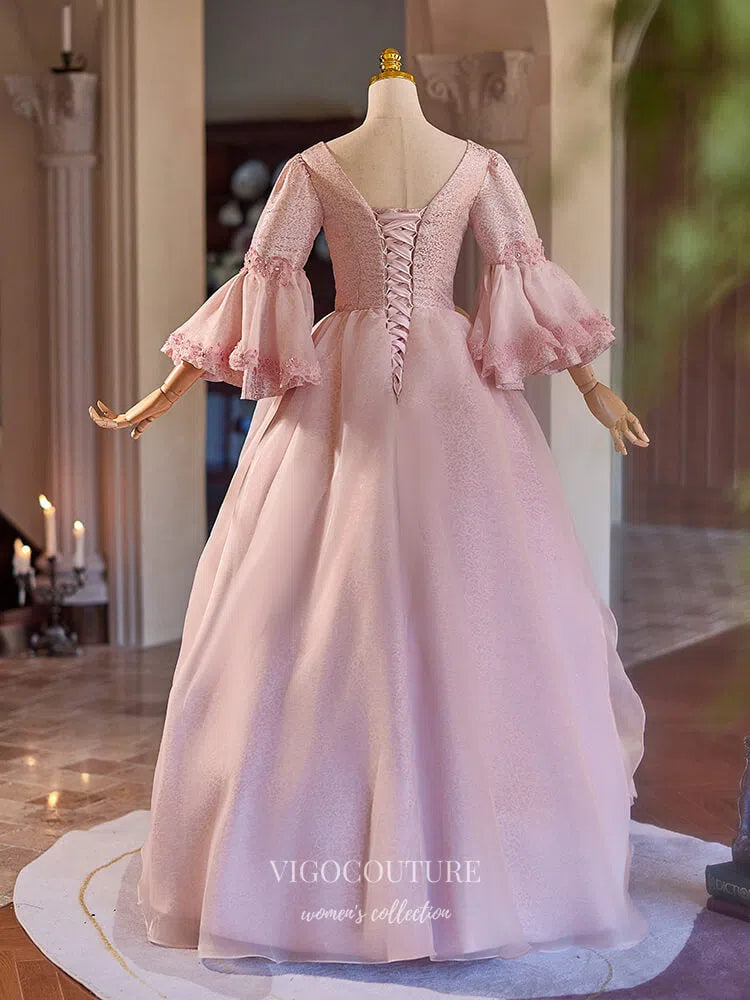 pink princess dresses for quinceaneras Princess Ball Gown Lace Appliqued Sweet 16 Pink Quinceanera Dresses fo