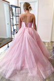 Prom Dress 2025 Pink Two-Piece Prom Dresses Sparkly Tulle Halter Neck Evening Dress 21729-unique elegant Prom Dresses-Pink-US2-vigocouture