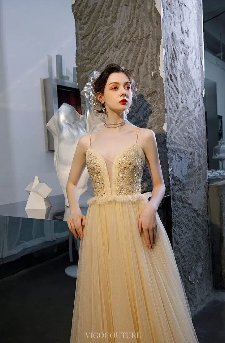 Plunging V-Neck Beaded Prom Dress 20205 vigocouture Plunging V-Neck Beaded Prom Dress 20205 vigocouture