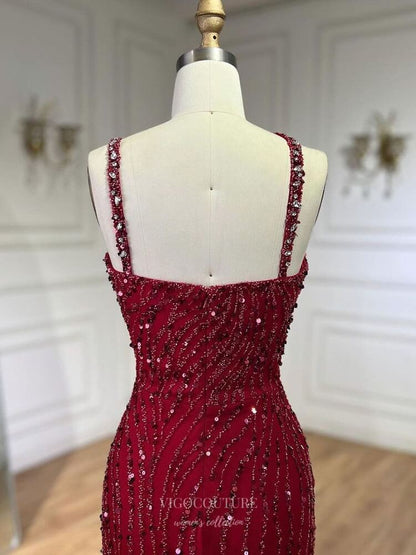 Prom Dress 2025 Radiant Beaded Mermaid Pageant Dresses Spaghetti Strap Evening Dress 25022-unique elegant Prom Dresses-As Pictured-US2-vigocouture