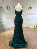 Prom Dress 2025 Radiant Beaded Mermaid Pageant Dresses Spaghetti Strap Evening Dress 25022-unique elegant Prom Dresses-As Pictured-US2-vigocouture