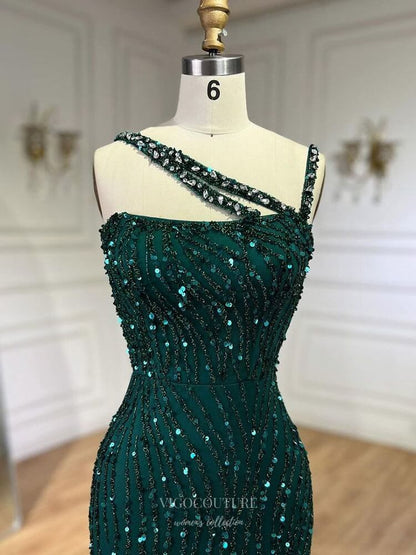 Prom Dress 2025 Radiant Beaded Mermaid Pageant Dresses Spaghetti Strap Evening Dress 25022-unique elegant Prom Dresses-As Pictured-US2-vigocouture