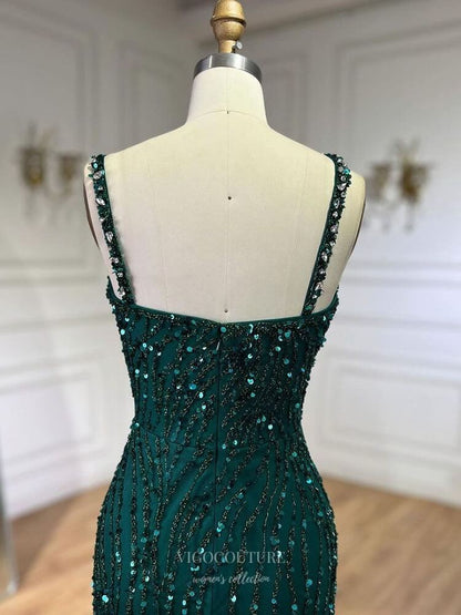 Prom Dress 2025 Radiant Beaded Mermaid Pageant Dresses Spaghetti Strap Evening Dress 25022-unique elegant Prom Dresses-As Pictured-US2-vigocouture