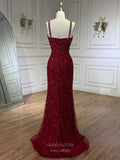 Prom Dress 2025 Radiant Beaded Mermaid Pageant Dresses Spaghetti Strap Evening Dress 25022-unique elegant Prom Dresses-As Pictured-US2-vigocouture