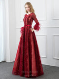 Prom Dress 2025 Red Beaded A-Line Prom Dress 20782-unique elegant Prom Dresses-Red-US2-vigocouture