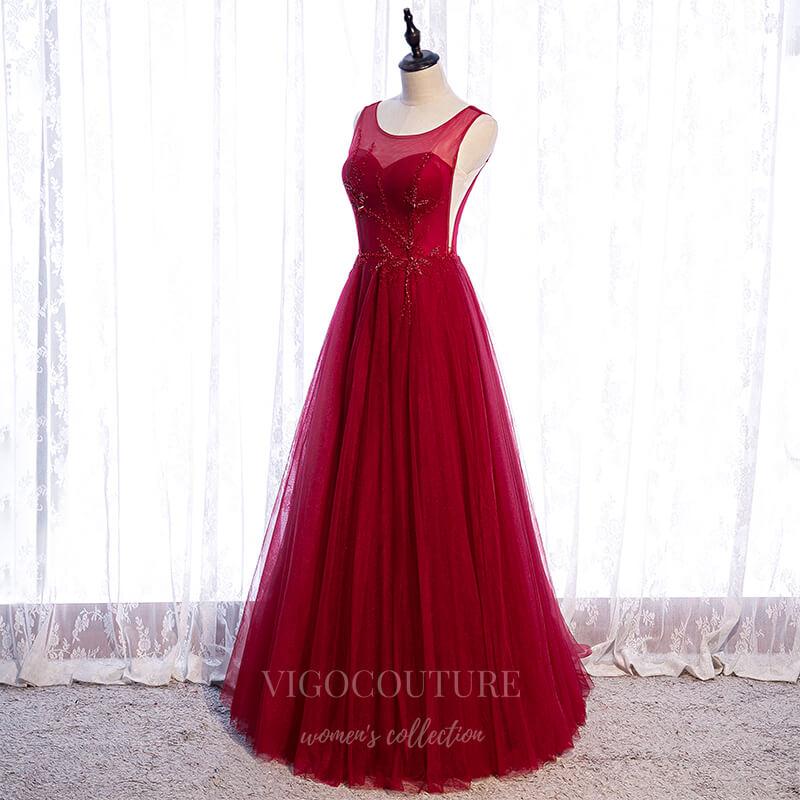 Prom Dress 2025 Red Boatneck Prom Dress 2022 Sleeveless Party Dress 20522-unique elegant Prom Dresses-Red-US2-vigocouture