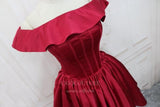 Short Prom Dresses 2025 Red Homecoming Dress Off the Shoulder Hoco Dress hc065-Prom Dresses-vigocouture-vigocouture