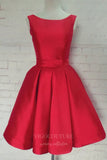 Short Prom Dresses 2025 Red Homecoming Dress Satin Maxi Hoco Dress hc030-Prom Dresses-vigocouture-vigocouture