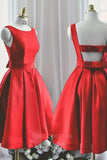 Short Prom Dresses 2025 Red Homecoming Dress Satin Maxi Hoco Dress hc030-Prom Dresses-vigocouture-Red-US2-vigocouture