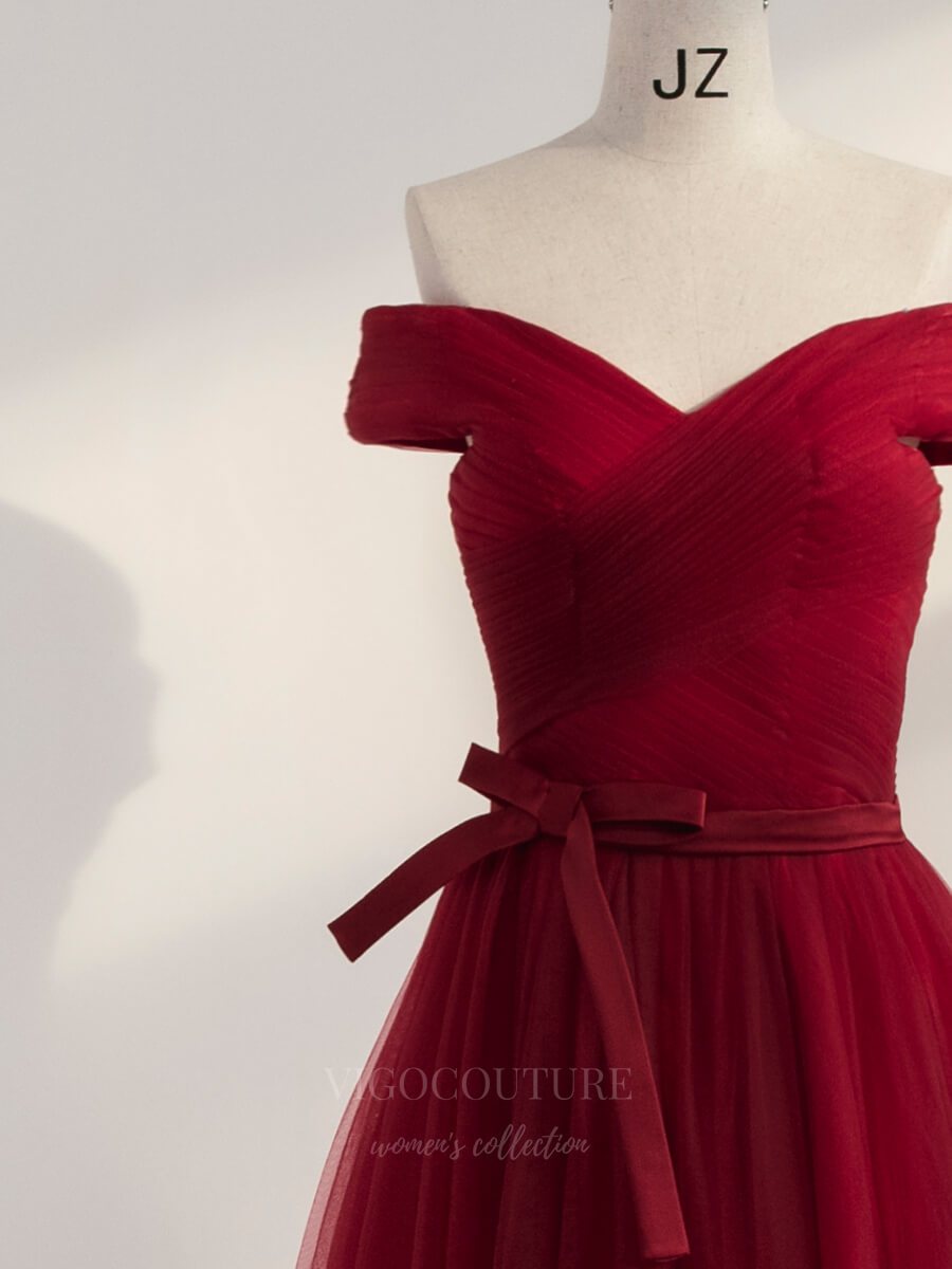 Prom Dress 2025 Red Off the Shoulder Prom Dress 20643-unique elegant Prom Dresses-Red-US2-vigocouture