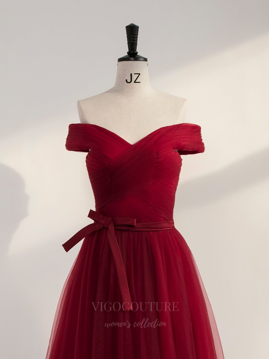 Prom Dress 2025 Red Off the Shoulder Prom Dress 20643-unique elegant Prom Dresses-Red-US2-vigocouture