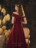 Prom Dress 2025 Red Off the Shoulder Satin Prom Dress 20710-unique elegant Prom Dresses-Red-US2-vigocouture