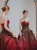 Prom Dresses 2025 to impress Red Ombre Tulle Prom Dresses Strapless Quinceanera Dresses SU052-vigocouture-vigocouture