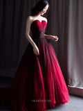 Prom Dresses 2025 to impress Red Ombre Tulle Prom Dresses Strapless Quinceanera Dresses SU052-vigocouture-vigocouture