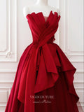 Prom Dress 2025 Red Prom Dresses Strapless Formal Dresses 21173-unique elegant Prom Dresses-Red-Custom Size-vigocouture