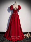 Prom Dress 2025 Red Puffed Sleeve Prom Dresses Formal Dresses 21437-unique elegant Prom Dresses-Red-US2-vigocouture