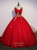 Prom Dress 2025 Red Removable Cape Quinceanera Dresses Lace Applique Princess Dresses 21434-unique elegant Prom Dresses-Red-Custom Size-vigocouture