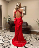 Prom Dress 2025 Red Satin Mermaid Prom Dress 20821-unique elegant Prom Dresses-Red-US2-vigocouture