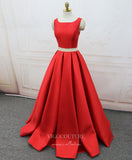 Prom Dress 2025 Red Satin Prom Dresses A-Line Evening Dress 21819-unique elegant Prom Dresses-Red-US2-vigocouture