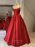 Prom Dress 2025 Red Spaghetti Strap Prom Dresses Corset Back Evening Dress 21756-unique elegant Prom Dresses-Red-US2-vigocouture