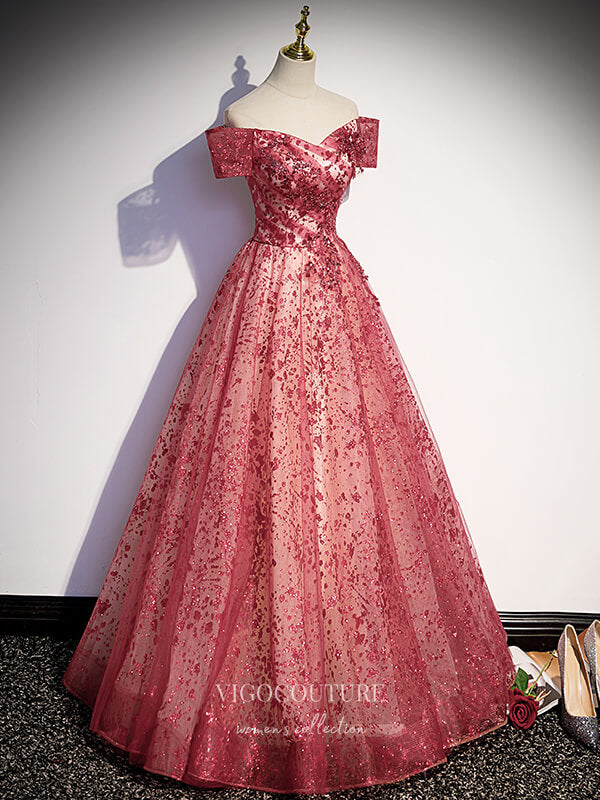 Red Sparkly Tulle Prom Dresses Off the Shoulder Formal Dresses 21435 Custom Colors / 18W Red Sparkly Tulle Prom Dresses Off the Shoulder Formal Dresses 21435 Custom Colors / 18W