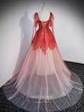 Prom Dress 2025 Red Sparkly Tulle Prom Dresses Spaghetti Strap Formal Dresses 21325-unique elegant Prom Dresses-Red-US2-vigocouture