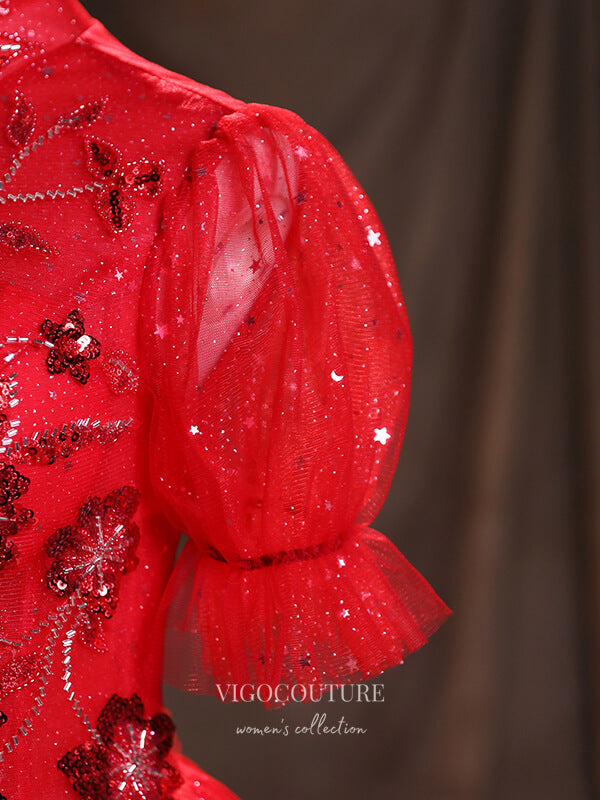 Red Sparkly Tulle Quinceanera Dresses Beaded Lace Applique Sweet 16 Dresses 21391 - Red / US12 Red Sparkly Tulle Quinceanera Dresses Beaded Lace Applique Sweet 16 Dresses 21391 - Red / US12