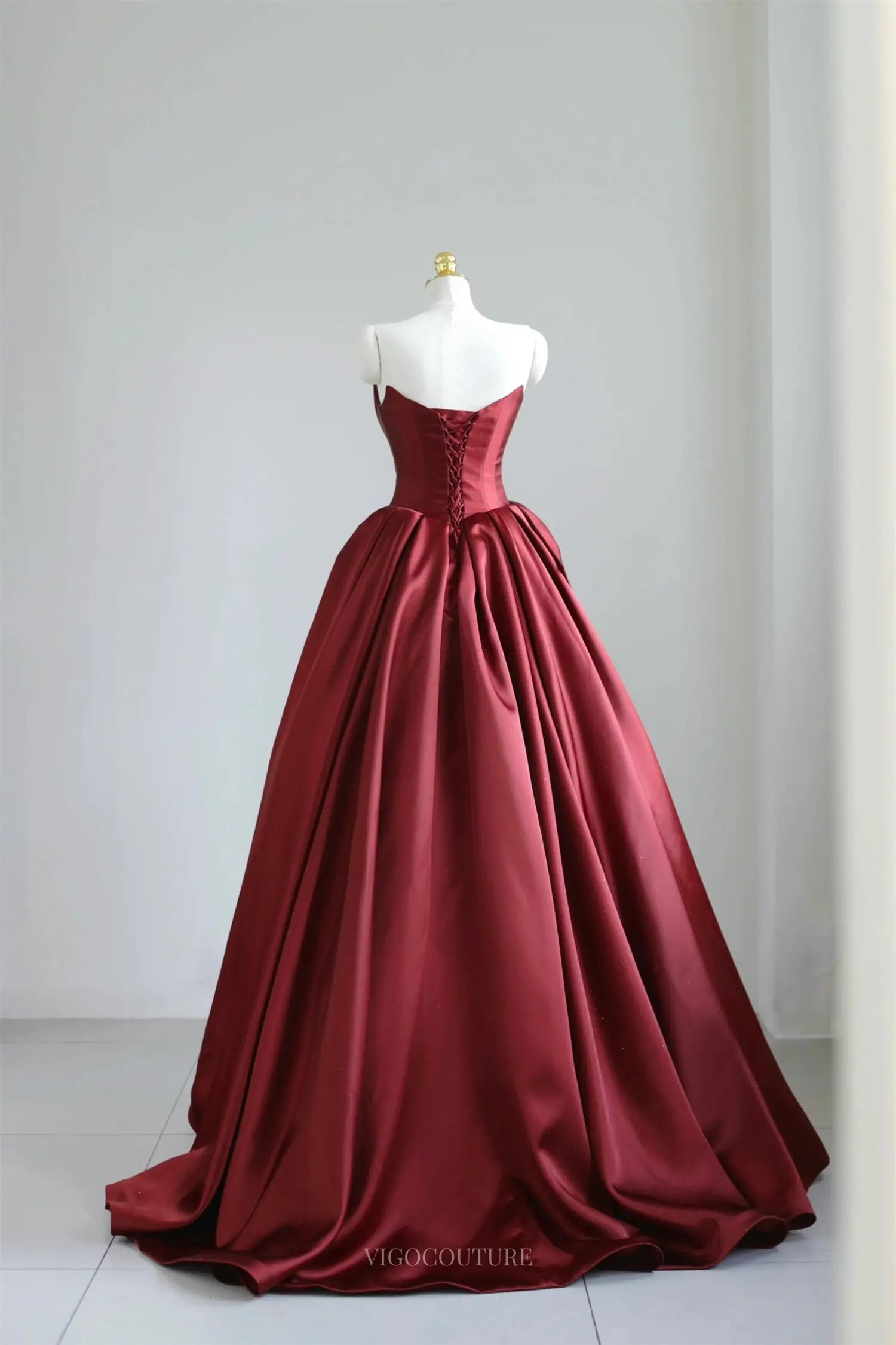 Regalia - Burgundy Mikado Formal Dress vigocouture Regalia - Burgundy Mikado Formal Dress vigocouture