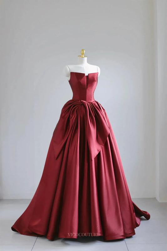 Prom Dresses 2025 to impress Regalia - Burgundy Mikado Formal Dress-vigocouture-Burgundy-Custom Size-vigocouture