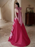 Prom Dresses 2025 to impress Rosabelle - Fuchsia Bow-Tie Princess Dress-vigocouture-Fuchsia-Custom Size-vigocouture