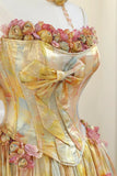 Prom Dresses 2025 to impress Rosalune - Yellow Floral Princess Dress-vigocouture-vigocouture