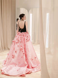 Prom Dresses 2025 to impress Rosella - Black Pink Rosette Dress-vigocouture-vigocouture