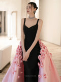 Prom Dresses 2025 to impress Rosella - Black Pink Rosette Dress-vigocouture-vigocouture