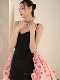 Prom Dresses 2025 to impress Rosella - Black Pink Rosette Dress-vigocouture-vigocouture