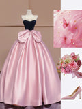 Prom Dresses 2025 to impress Rosvella - Strapless Pink Bow-Tie Princess Dress-vigocouture-vigocouture