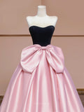 Prom Dresses 2025 to impress Rosvella - Strapless Pink Bow-Tie Princess Dress-vigocouture-vigocouture