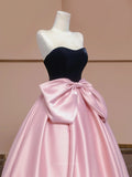 Prom Dresses 2025 to impress Rosvella - Strapless Pink Bow-Tie Princess Dress-vigocouture-vigocouture