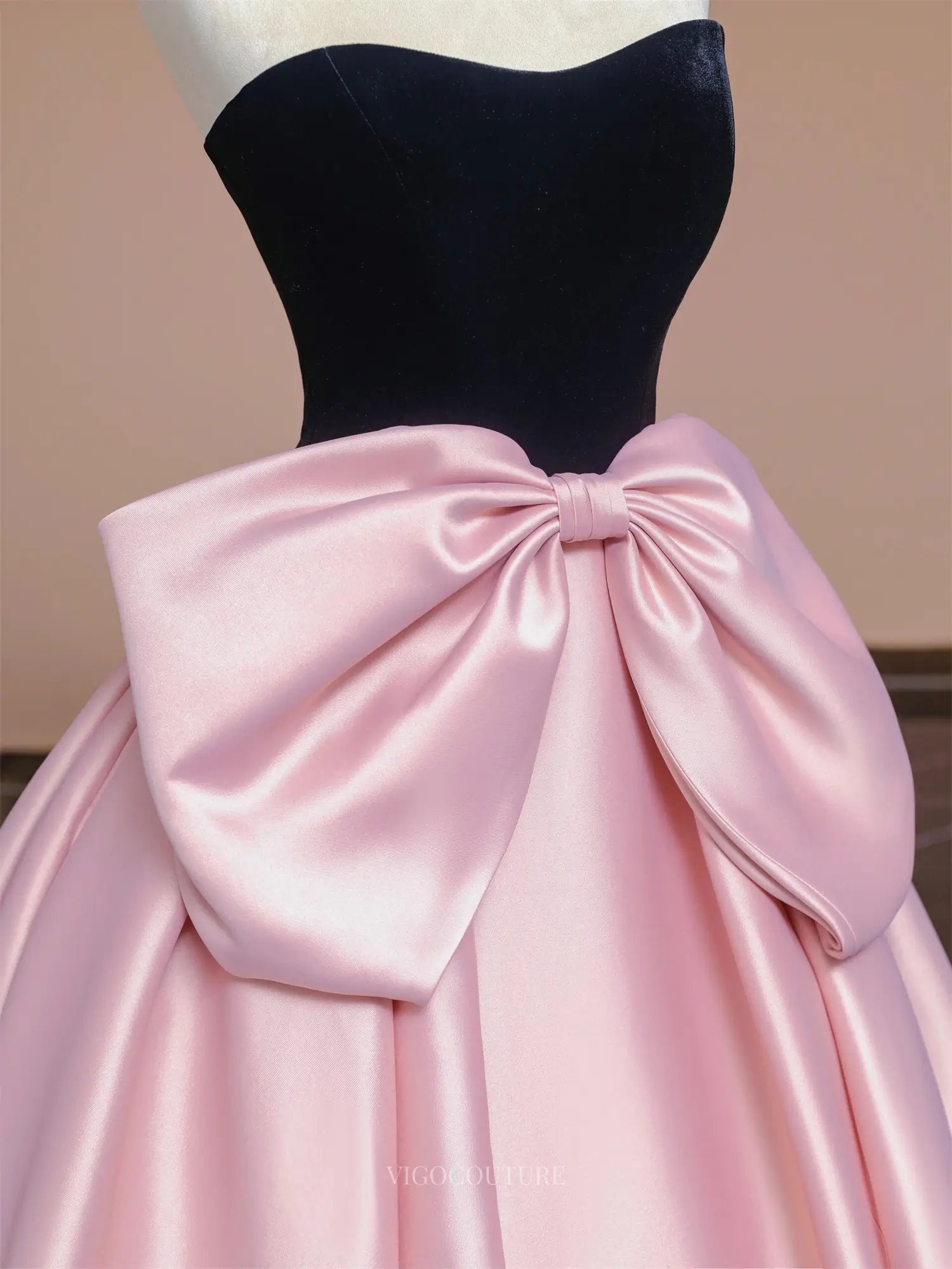 Rosvella - Strapless Pink Bow-Tie Princess Dress Pink / US6 Rosvella - Strapless Pink Bow-Tie Princess Dress Pink / US6